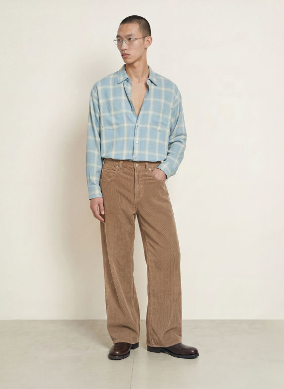 AGOLDE Pantaloni din velur cu croi regular KAKI