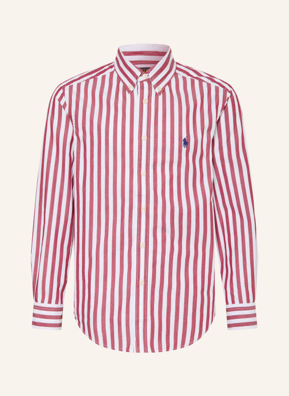 POLO RALPH LAUREN Košile TMAVĚ ČERVENÁ / BÍLÁ
