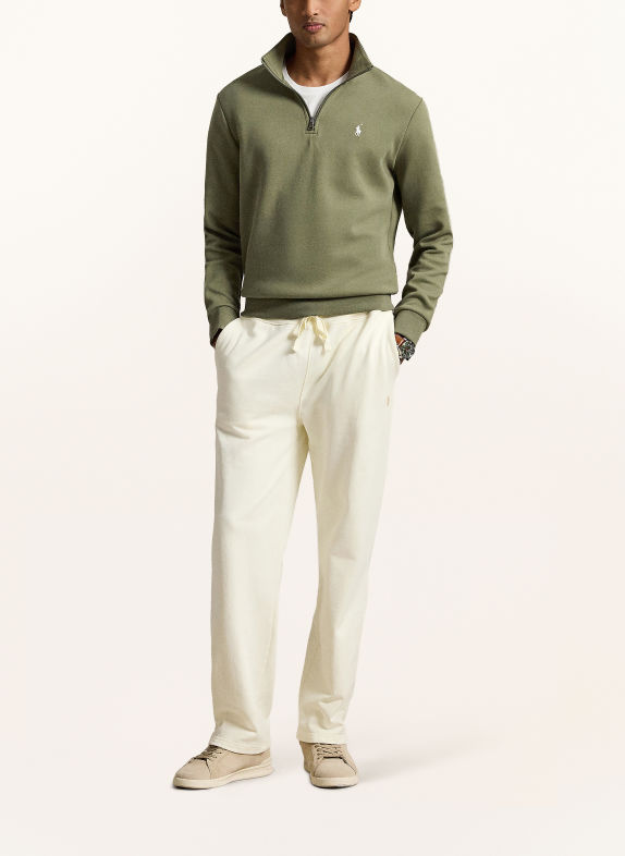 POLO RALPH LAUREN Žerzejový svetr troyer OLIVOVÁ