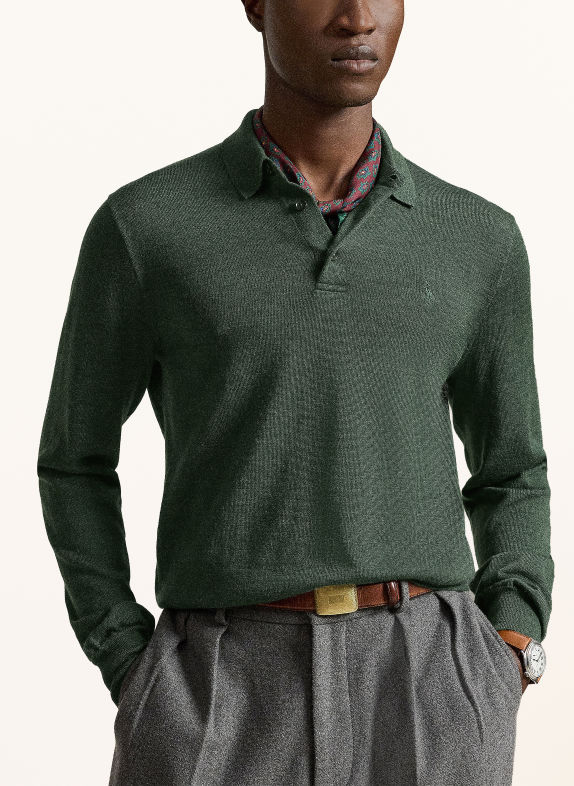 POLO RALPH LAUREN Strikket polo-shirt MØRKEGRØN