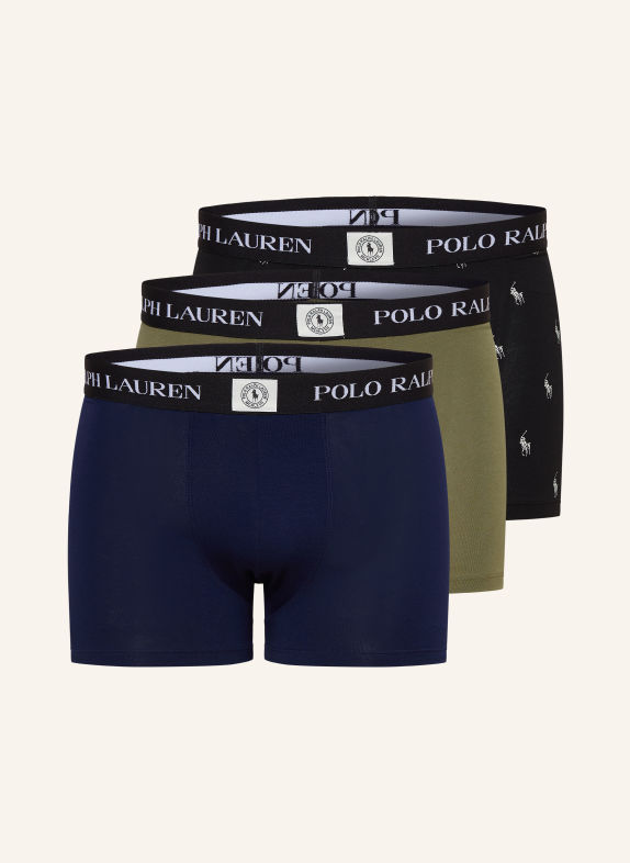 POLO RALPH LAUREN 3-pack boxershorts OLIJF / DONKERBLAUW / ZWART