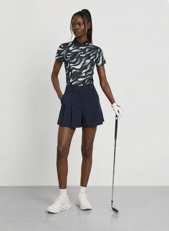 J.LINDEBERG Functional polo shirt BLACK / GRAY / WHITE