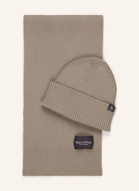 Marc O'Polo Set: muts en sjaal LICHTBRUIN