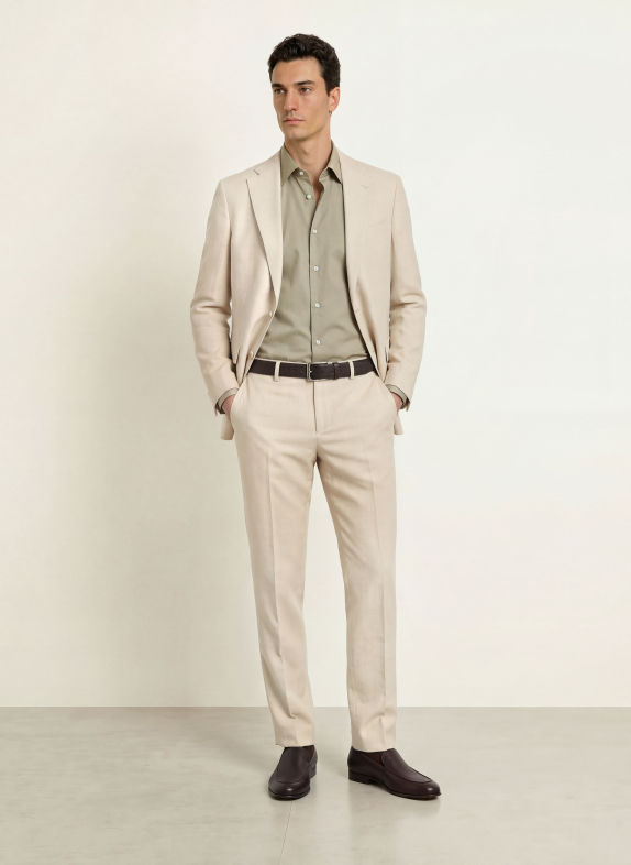 BOSS Skjorta JOE Regular Fit BEIGE