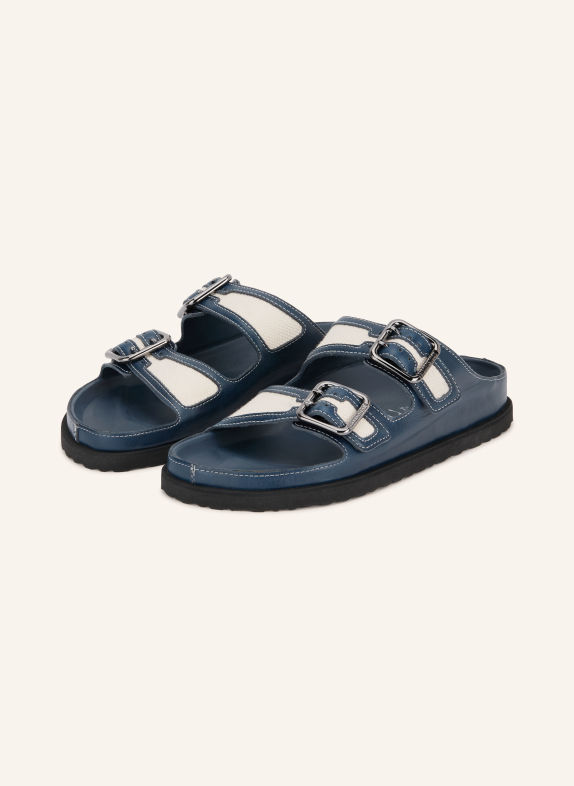 1774 BIRKENSTOCK Pantoletten ARIZONA BOLD CANVAS BLAU / CREME