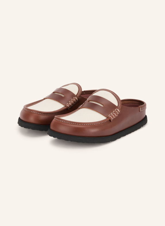 1774 BIRKENSTOCK Muiltjes NAPLES WRAPPED BRUIN / CRÈME