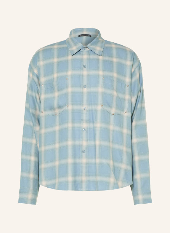 COLE BUXTON Chemise Comfort Fit avec rivets BLEU CLAIR / BLANC
