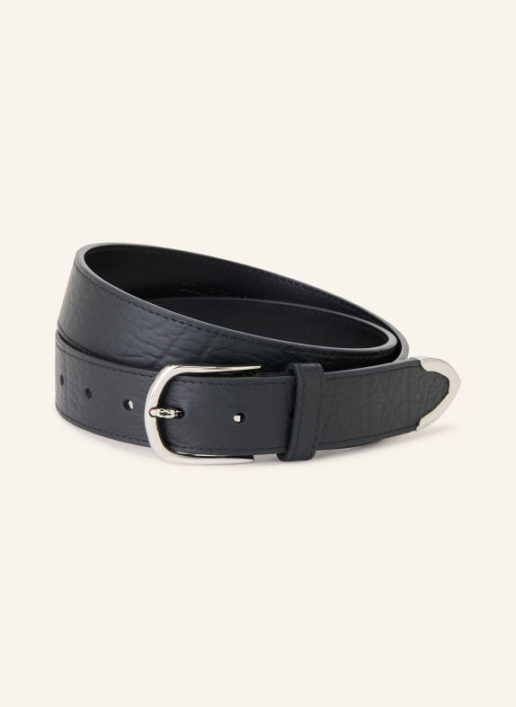 COLE BUXTON Ceinture en cuir WESTERN NOIR / ARGENT