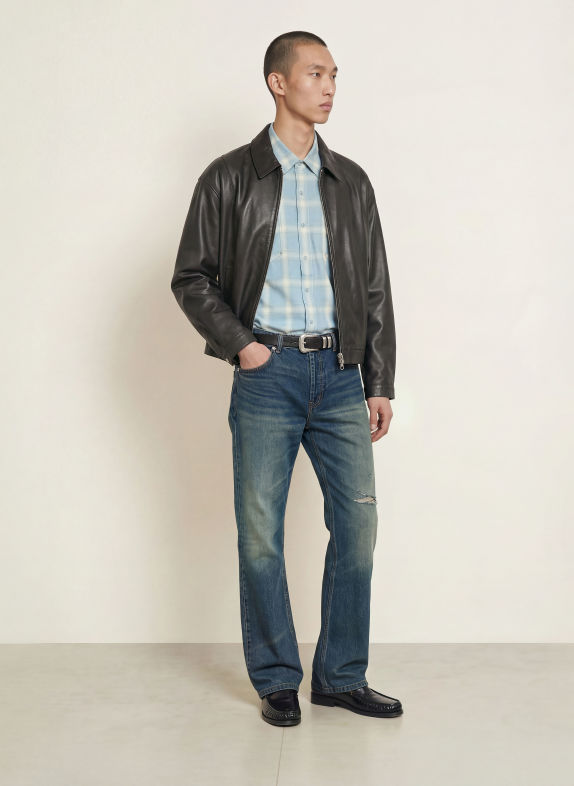 COLE BUXTON Destroyed jeans met rechte pasvorm DARK BLUE