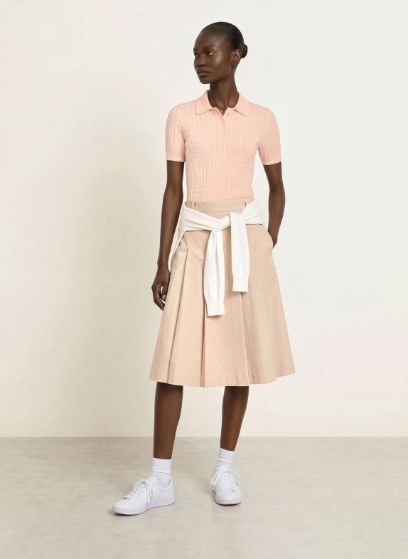 LACOSTE Polo en maille ROSE CLAIR