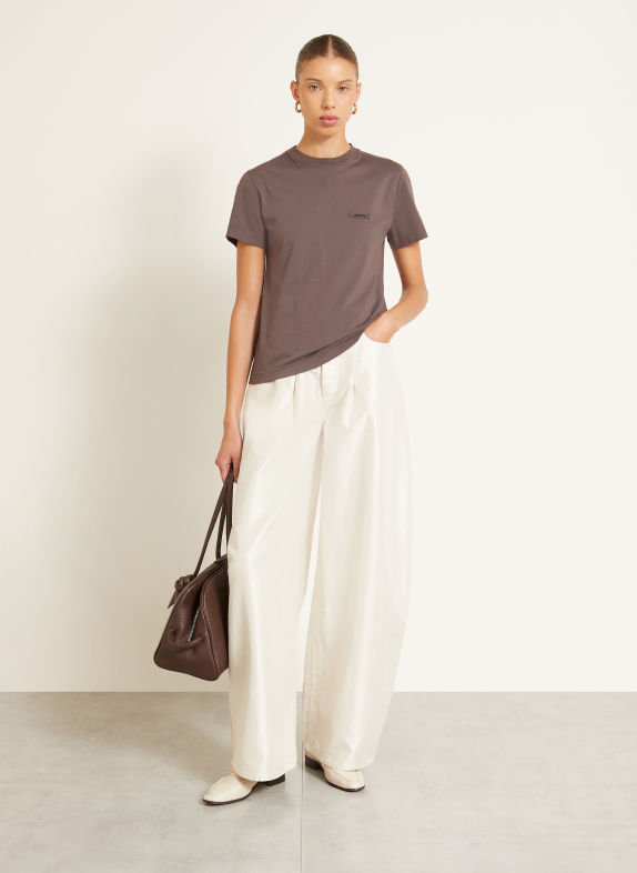 JACQUEMUS T-shirt LE T-SHIRT GROS GRAIN DARK BROWN