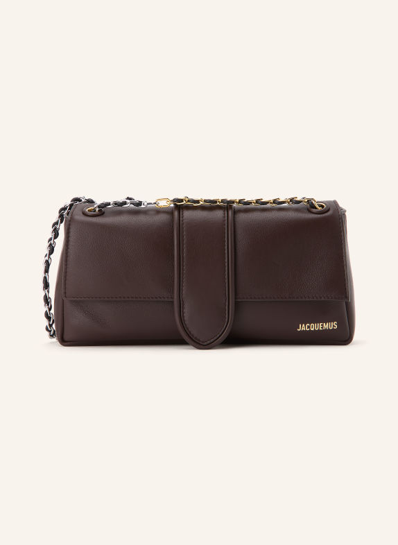 JACQUEMUS Sac à bandoulière LE BAMBINO CHAINE MARRON FONCÉ / ARGENT / OR