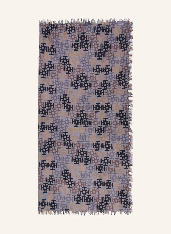 HEMISPHERE Kasjmier sjaal BLAUW / BRUIN / ZWART