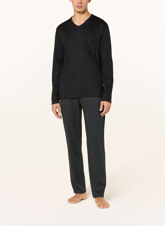 CALIDA Pyjama RELAX STREAMLINE 2 NOIR / TAUPE / GRIS FONCÉ
