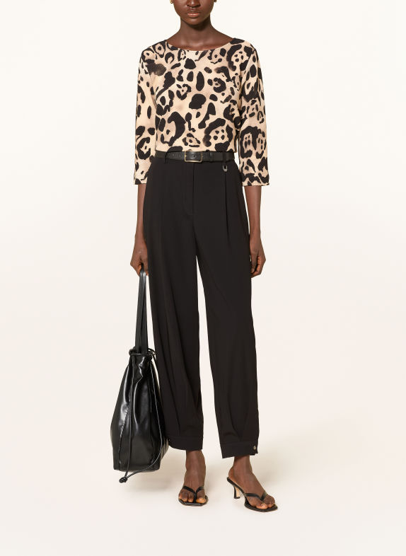 ZAÍDA Shirt with 3/4-length sleeves BEIGE / BLACK