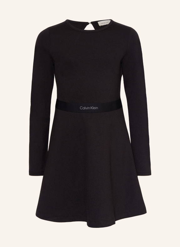Calvin Klein Jerseykjole med udskæring SORT