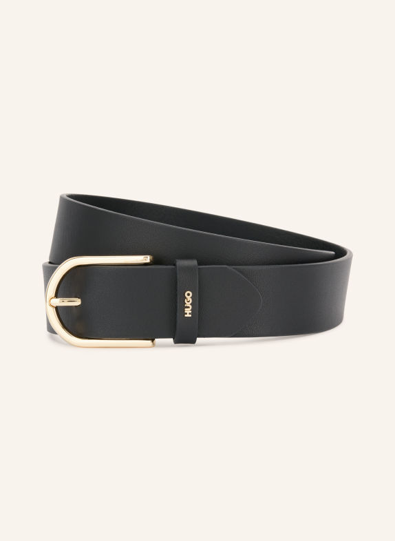 HUGO Leren riem ZOEY ZWART / GOUD