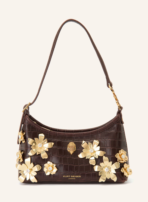 KURT GEIGER Schultertasche DUNKELBRAUN / GOLD
