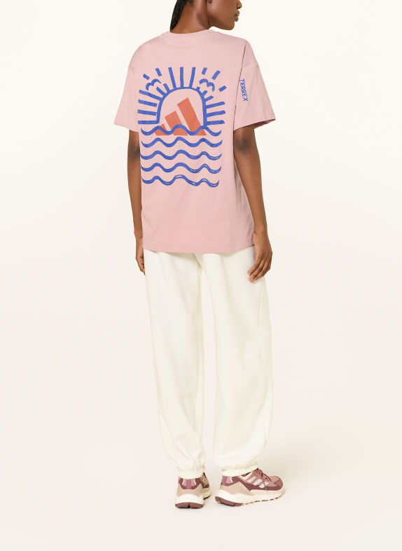 adidas TERREX T-shirt TERREX ELEMENTS GRAPHIC ROSÉ / ORANGE / BLEU