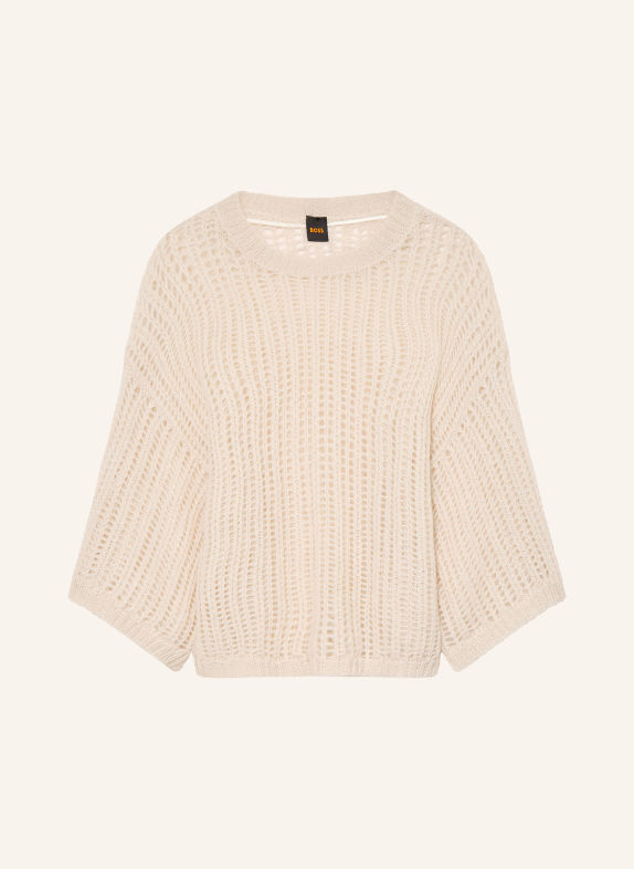 BOSS Pullover FRUG mit 3/4-Arm und Mohair ECRU