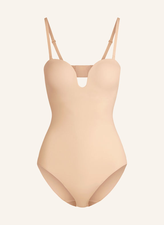 SPANX Body modelujące SPANXSHAPE™ SUIT YOUR FANCY STRAPLESS BODYSUIT BEŻOWY