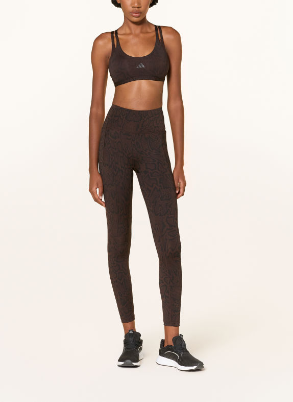 adidas Tights OPTIME PRIMELIFT DUNKELBRAUN / SCHWARZ