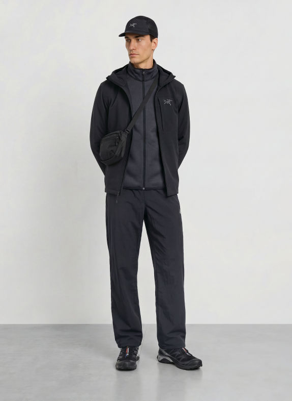 ARC'TERYX Gebreide Fleecejas COVERT ZWART