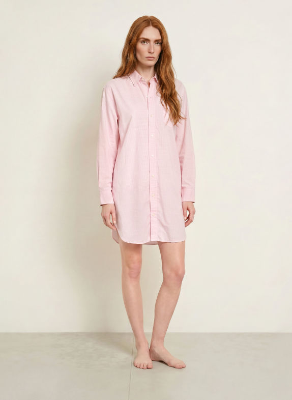 LAUREN RALPH LAUREN Nachthemd ROZE / WIT