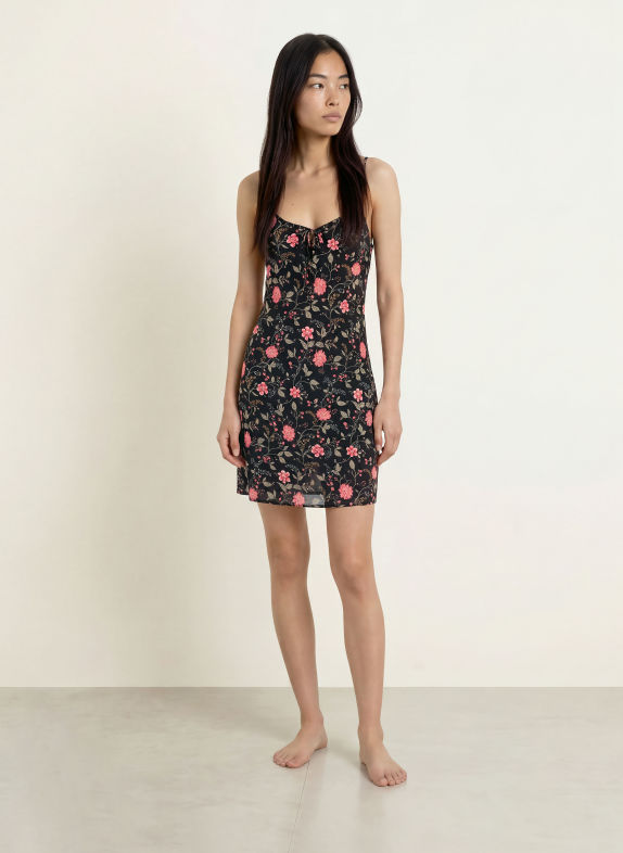 LAUREN RALPH LAUREN Nachthemd ZWART / ROZE / GROEN
