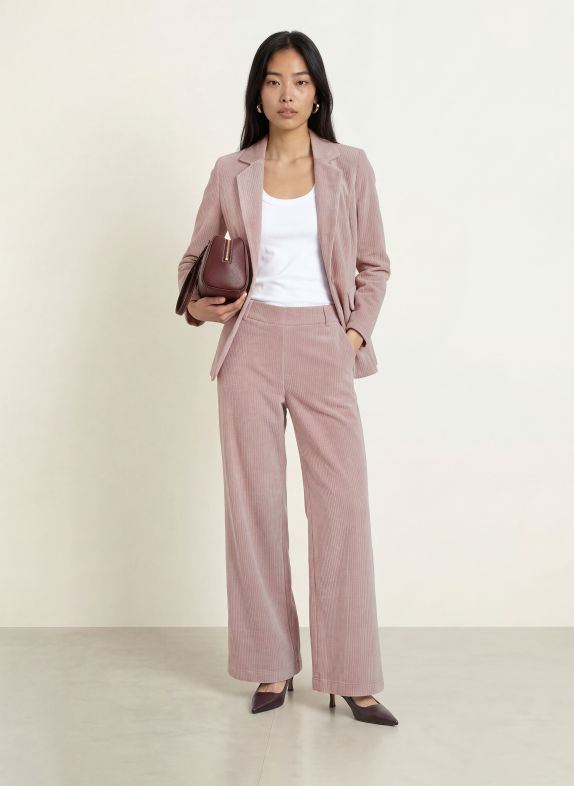 CATNOIR Marlene-byxor i corduroy ROSÉ