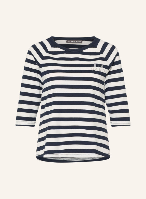 ELBSAND Chemise CELIN à manches 3/4 BLEU FONCÉ / BLANC