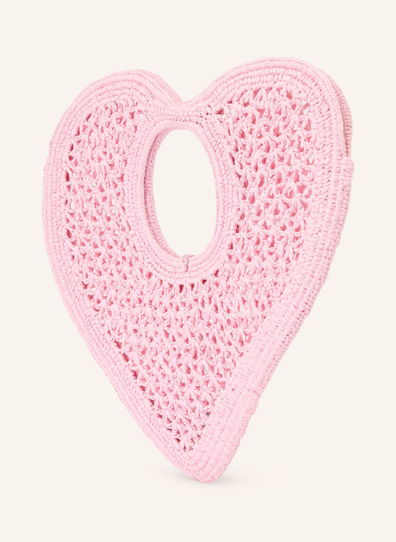 JACQUEMUS LE SPIAGGIA COEUR Shoulder bag PINK / SILVER