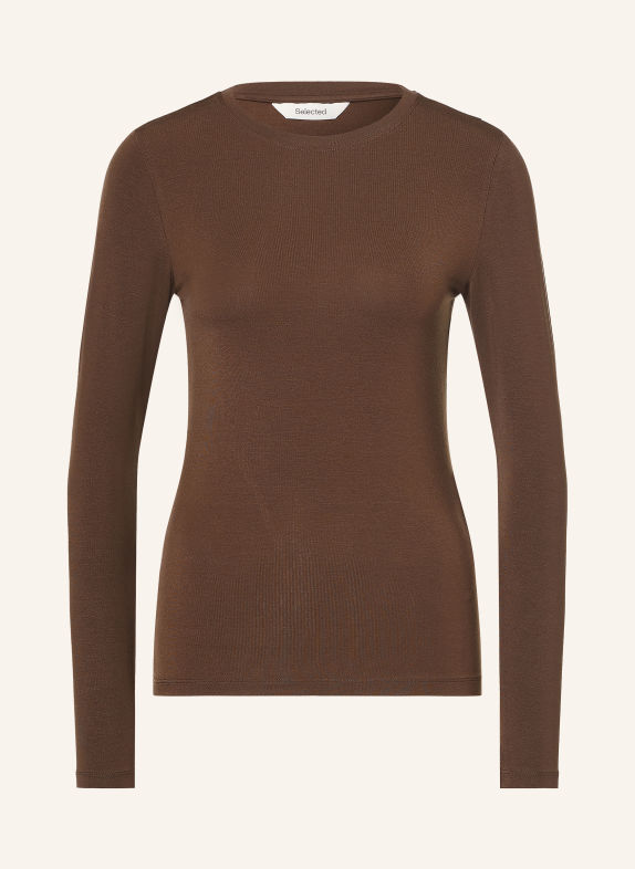 SELECTED Longsleeve MARRON FONCÉ