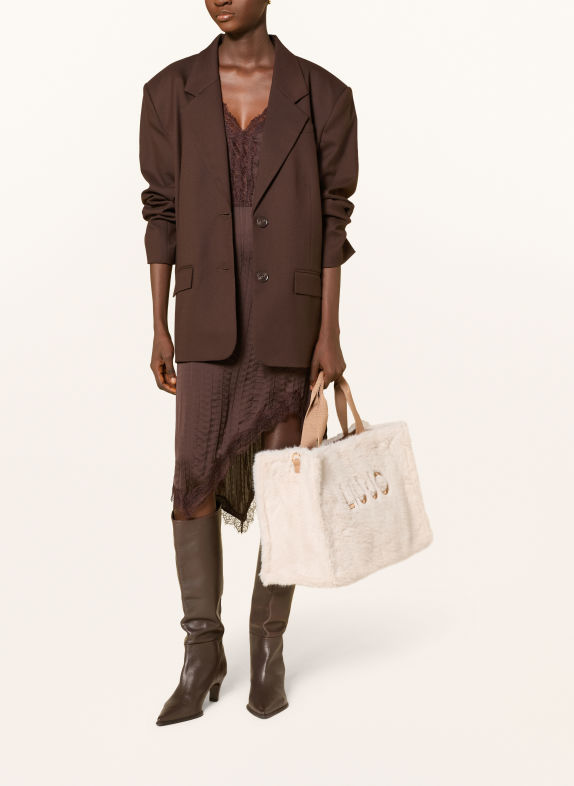 LIU JO Faux Fur Shoppers ECRU / COGNAC