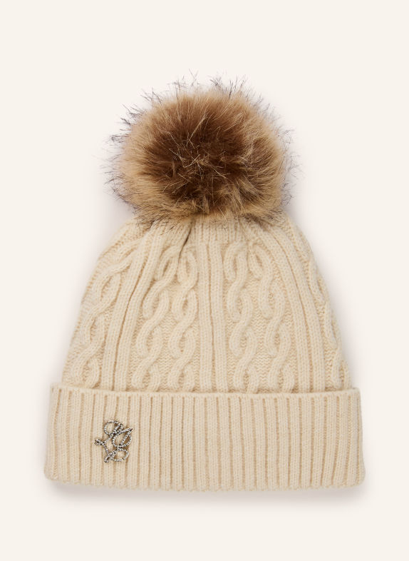 LIU JO Muts met sierstenen ECRU / ZILVER / BEIGE