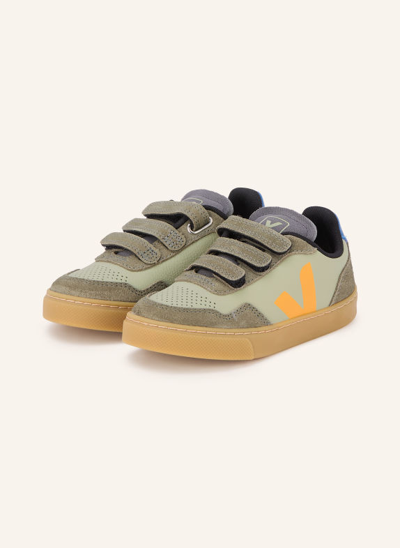 VEJA SMALL V-90 Sneakers LIGHT GREEN / ORANGE / OLIVE