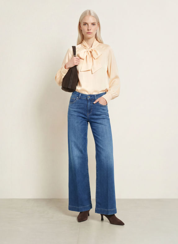 LIU JO Flared jeans 7S076 Den.Blue short dk.su
