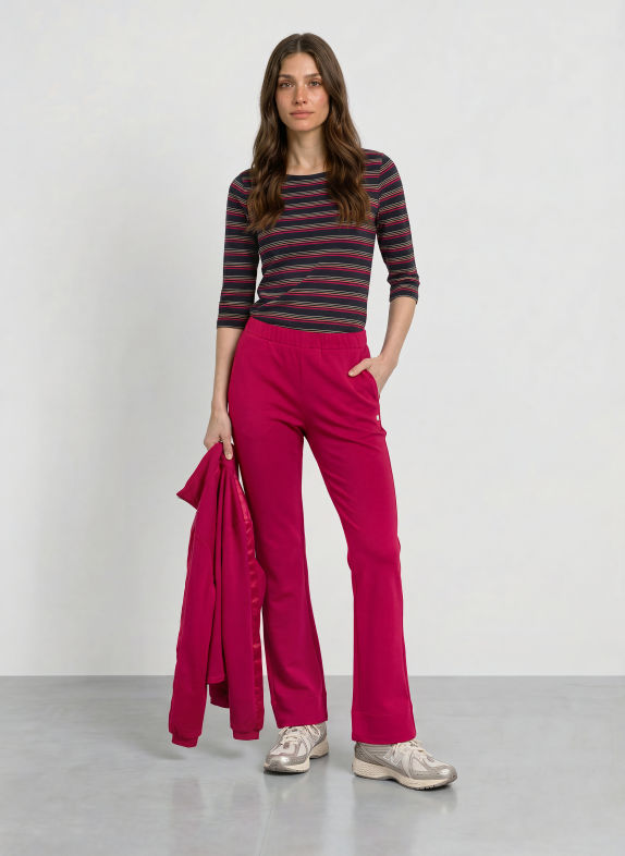 JOY sportswear Shirt GINA mit 3/4-Arm und Glitzergarn SCHWARZ / SILBER / FUCHSIA