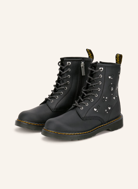 Dr. Martens Veterboots 1460 HS met studs ZWART / ZILVER / GEEL
