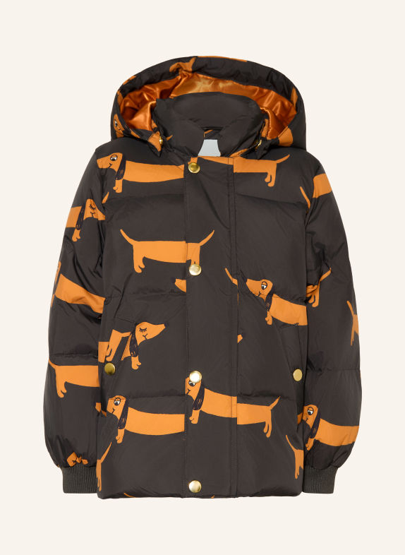 mini rodini Veste matelassée NOIR / COGNAC