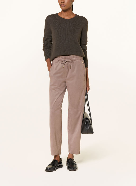 MARC CAIN 7/8 broek RANCHI in leerlook 666 new dark mauve