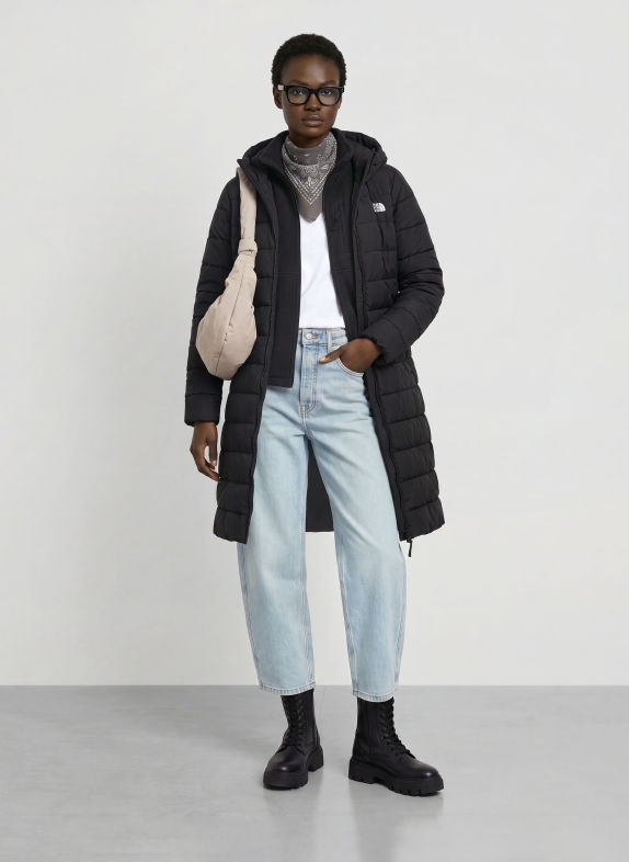 THE NORTH FACE Vatteret frakke ACONCAGUA HOODED SORT