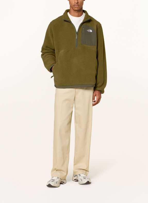 THE NORTH FACE Fleecetrui met halve rits YUMIORI OLIJF / KAKI