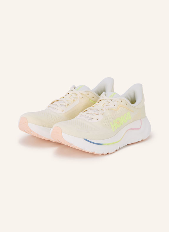 HOKA ARAHI 9 Running Shoes LIGHT YELLOW / NEON YELLOW / WHITE