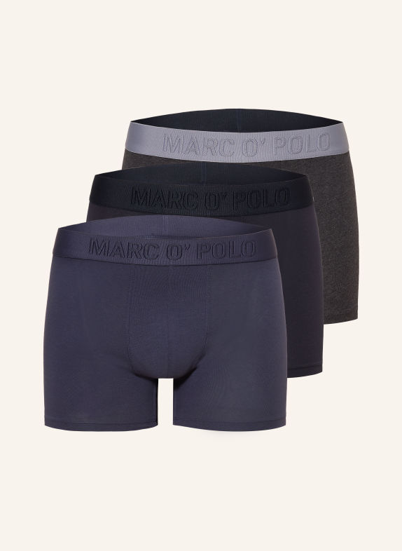 Marc O'Polo 3-pak boxershorts MØRKEBLÅ / BLÅGRÅ / GRÅ