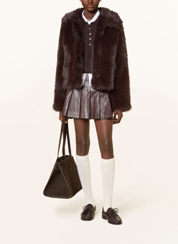 Marc O'Polo DENIM Faux Fur Jacket DARK BROWN
