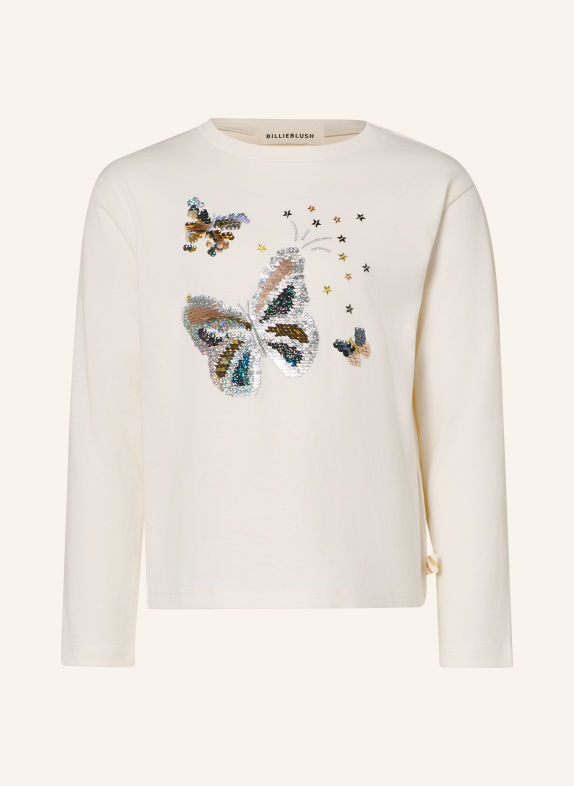 Billieblush Longsleeve met lange mouwen met pailletten en glittergaren CRÈME / ZILVER / GOUD