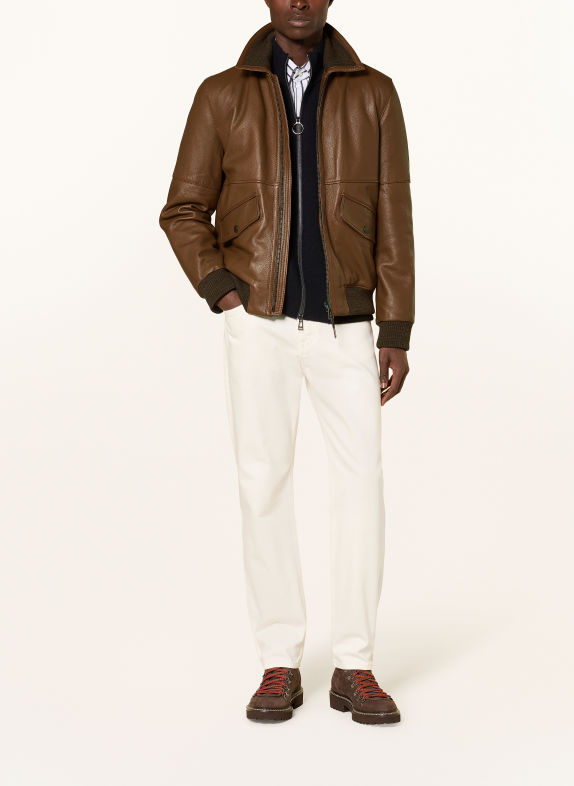 windsor. Leren jas LOUIS-L CAMEL