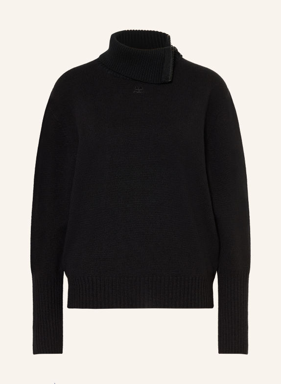 Courrèges Merino wool Turtleneck sweater BLACK