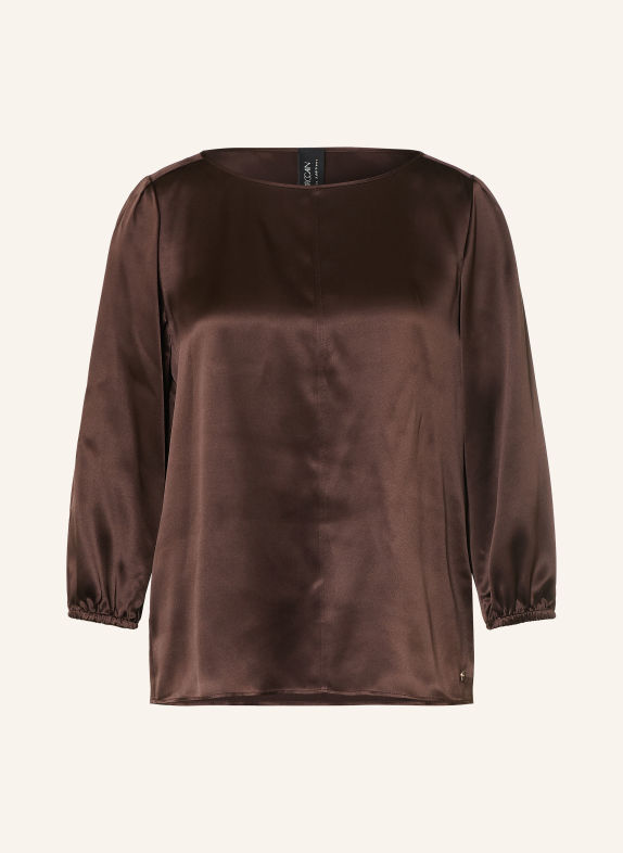 MARC CAIN Blusenshirt aus Seide mit 3/4-Arm 697 seal brown